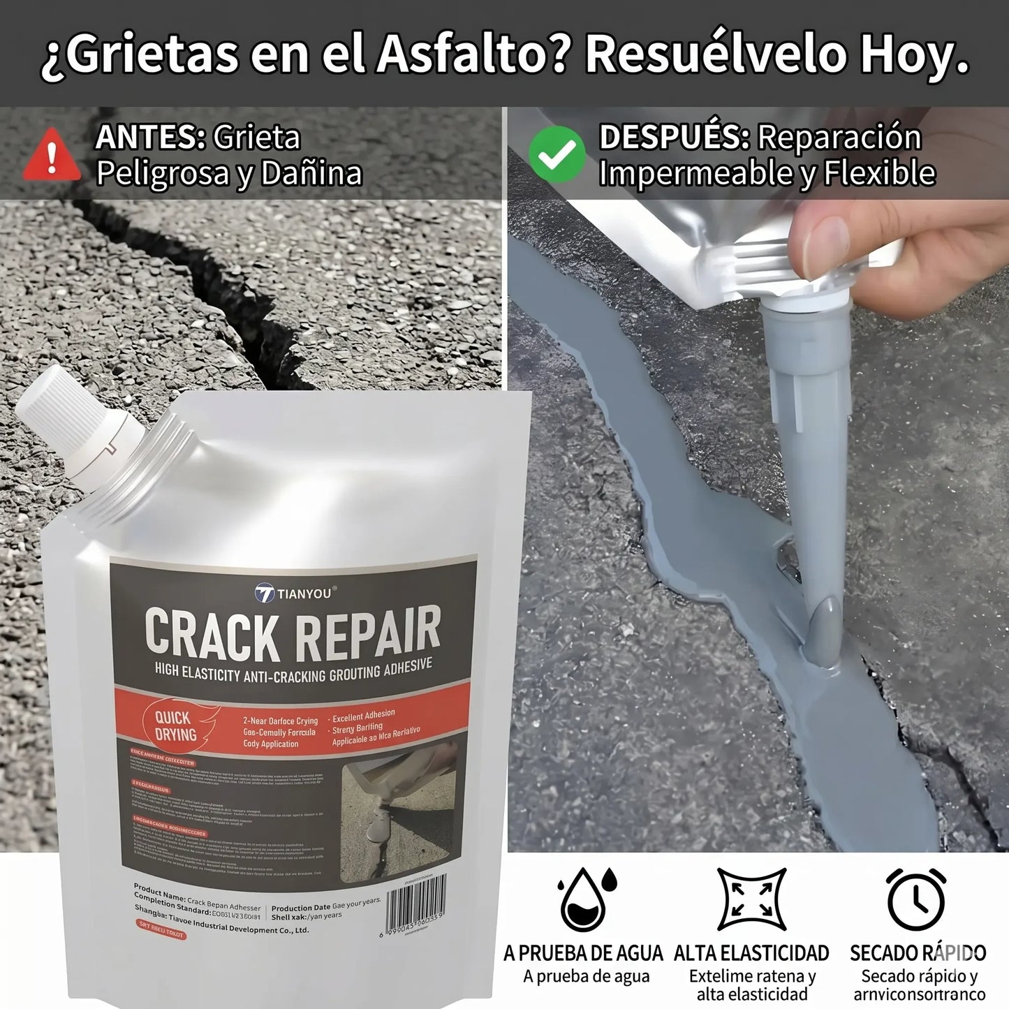 CrackRepair repara grietas en minutos tu mismo 500g